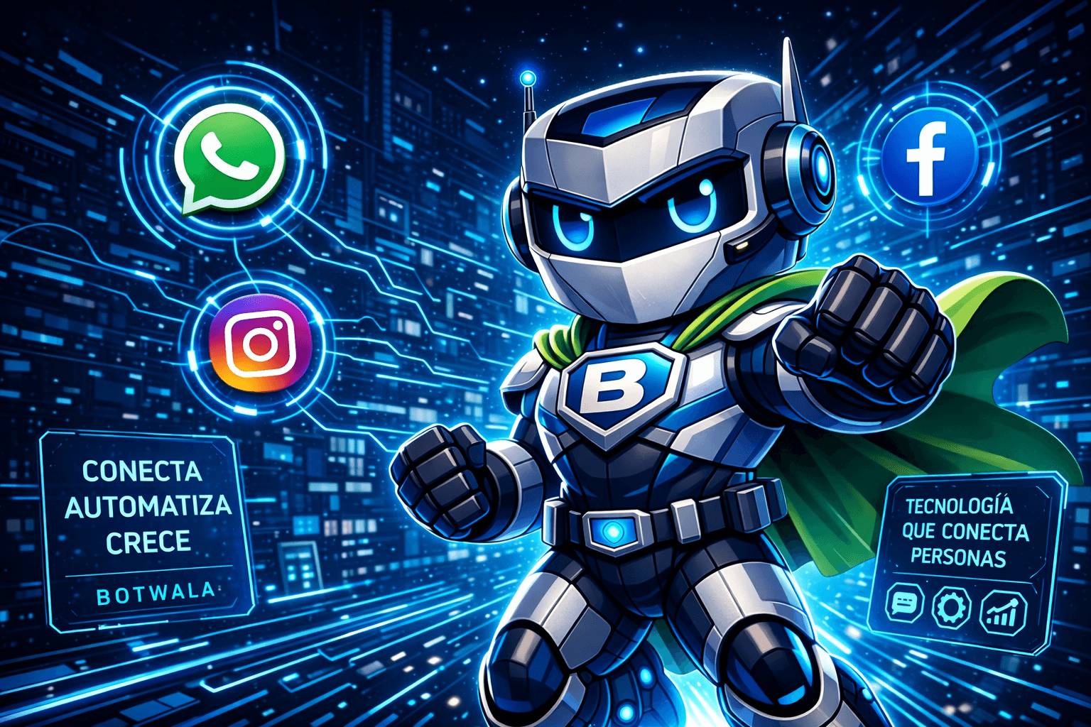 Agente virtual moderno atendiendo clientes